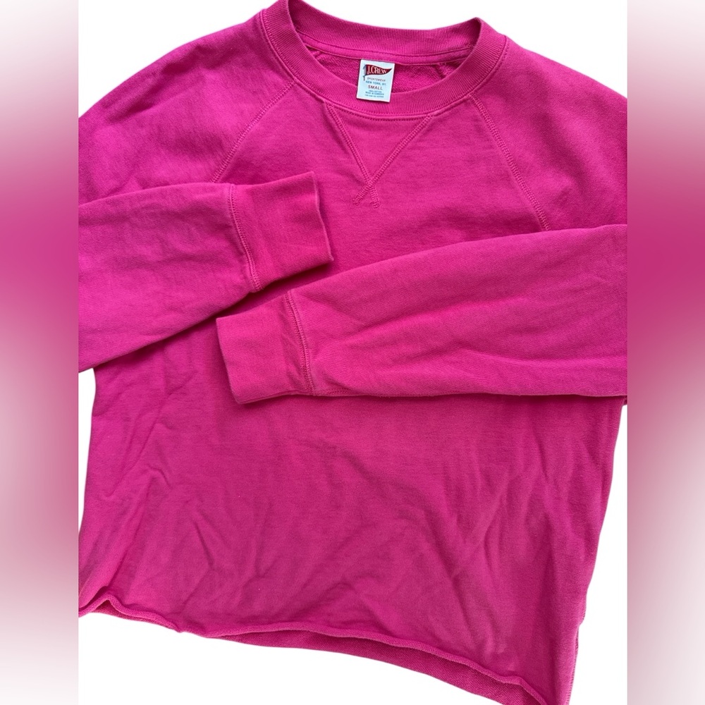 Vintage 1980’s Crop J.‎ Crew Sportswear Sweatshirt Size Small Pink Women’s